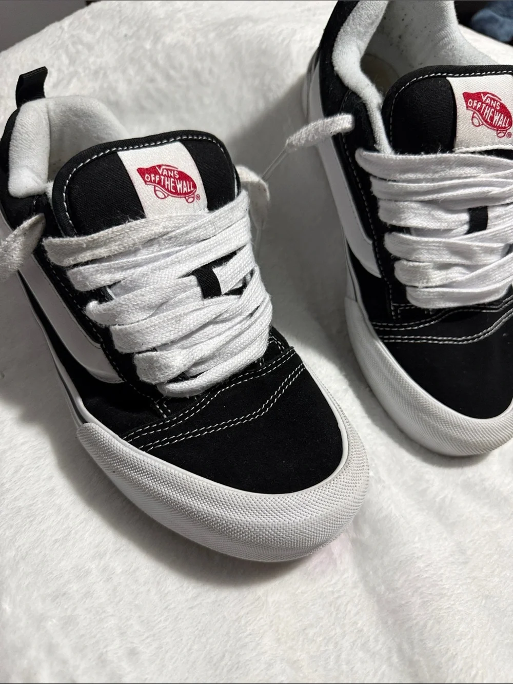 Vans Black and White Low-Top Skate Sneakers
